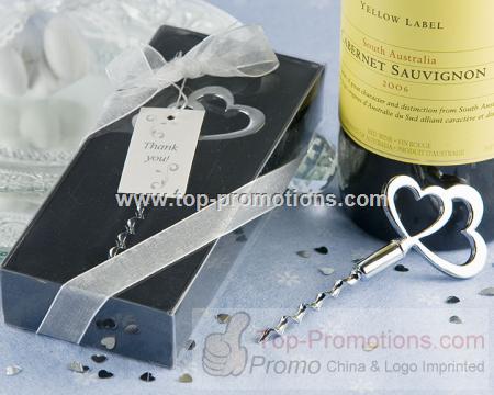 Wine Corkscrew with Heart Shaped Head for Wedding 