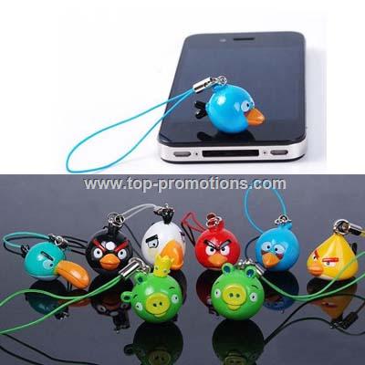 Red Angry Birds Cell Phone Charm
