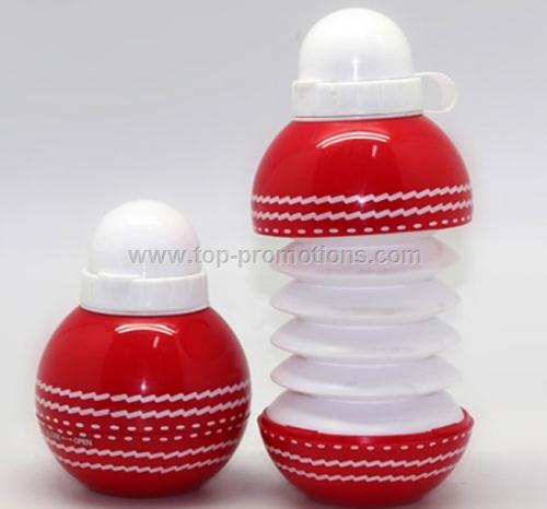 Collapsible cricket ball shape water bottle