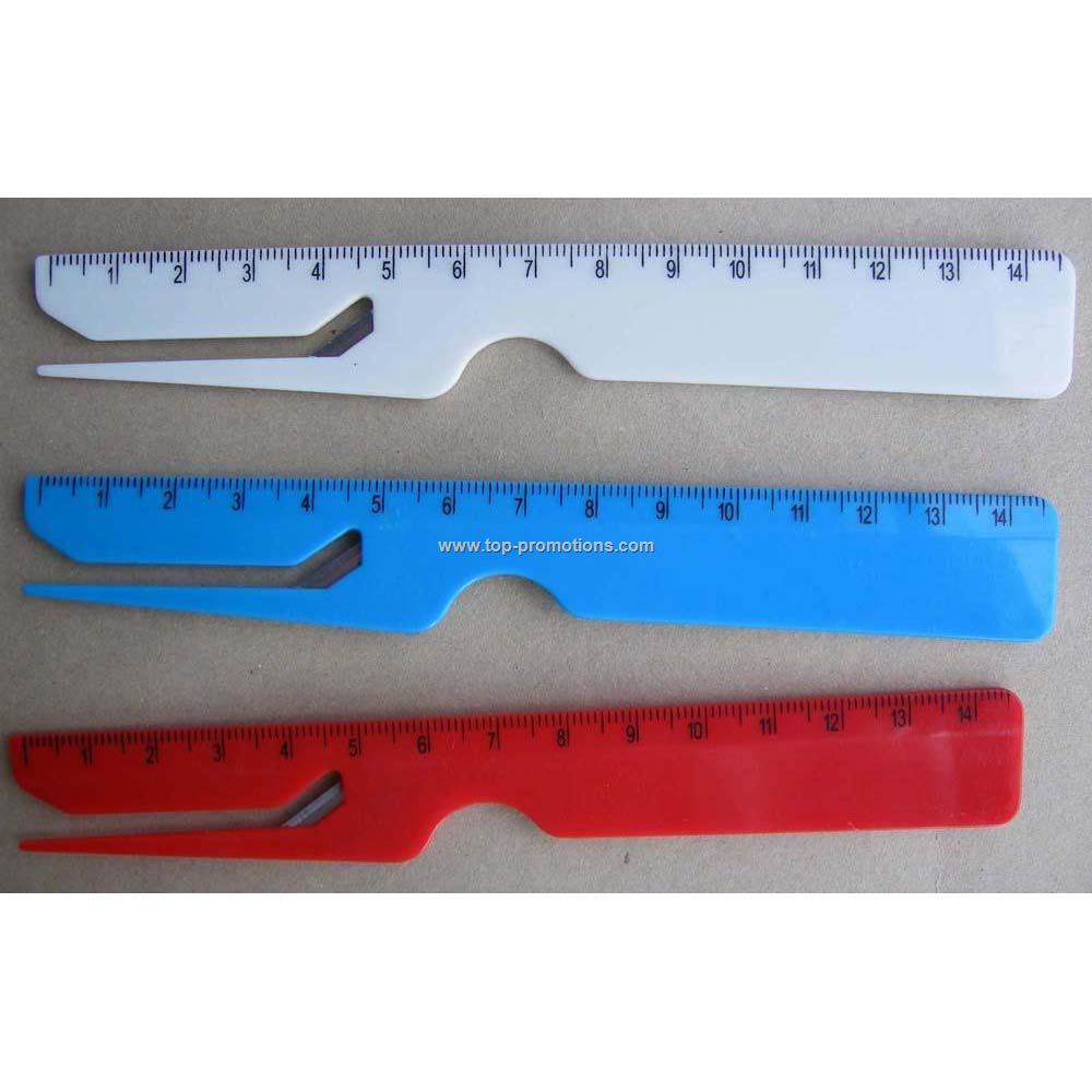 Plastic ruler letter opener