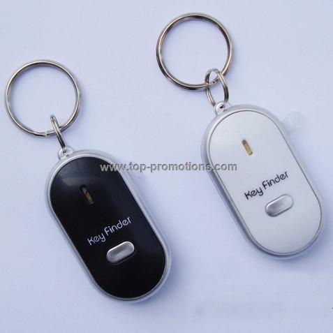 Whistle control key finder with keyring