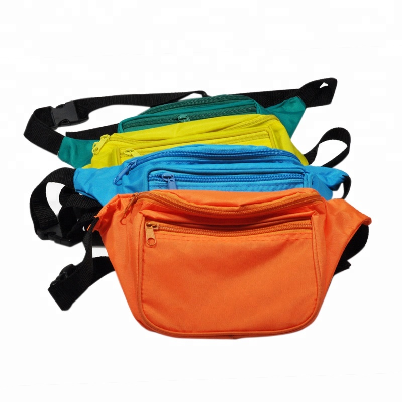 Wholesale PROMO Custom Design Multicolors 3 zippers Sport Fanny Pack