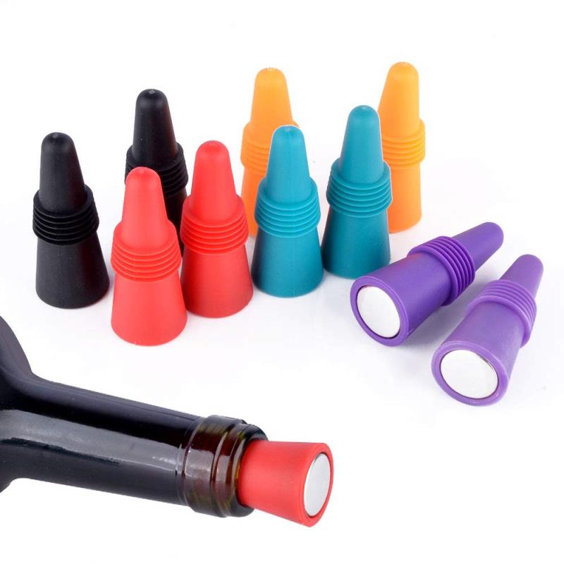 Silicone Wine Bottle Stopper Beverage Bottle Stoppers with Grip Top