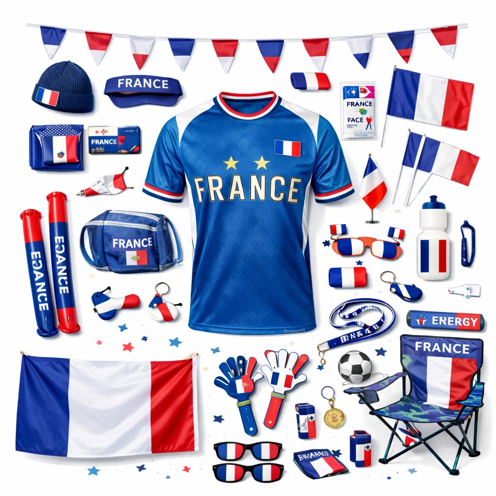 2026 Hot Sale France Soccer Fan Gift Set Custom Printed Promotional Supporter Kit for Stadium Events