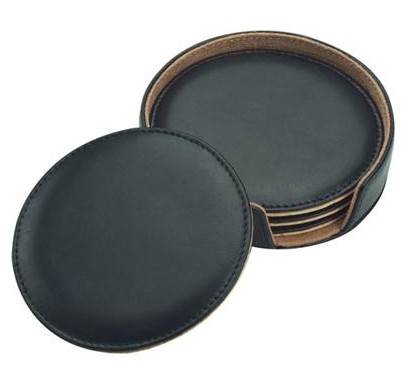 Bonded Leather Coaster Set