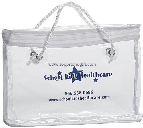 Clear Vinyl Zippered Tote Bag