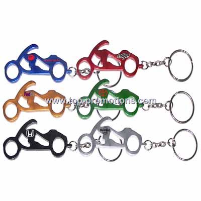 Motorcycle Shaped Bottle Opener Keychain