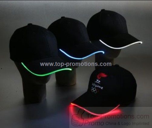 Khaki baseball hat with light up LED is s
