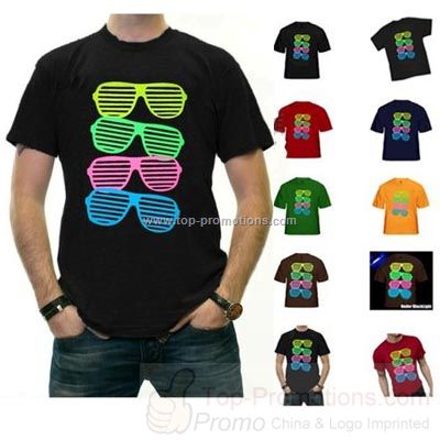 80 is s Style Sunglasses Black Light Responsive T-Shi