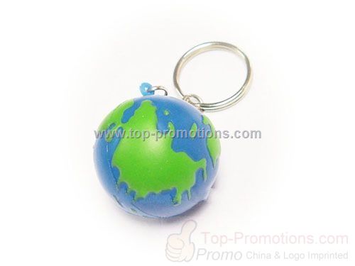 Global stress ball keychain