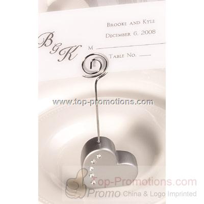 Heart Place Card Holders - Silver