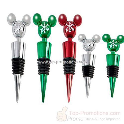 Santa Mickey Mouse Bottle Stopper