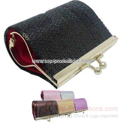 Sequin finish Kisslock wallet