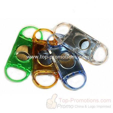 Transparent Color Double Guillotine Cigar Cutter