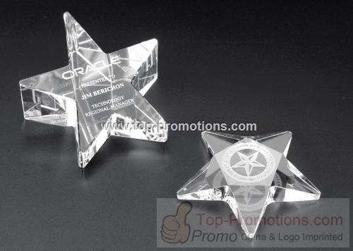 Slanted star optical crystal award