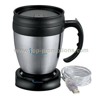 Desk Mug and USB Mug Warmer Set