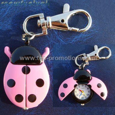 Ladybug key chain Pocket Watch Clock