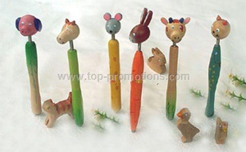 Wooden Cartoon Ball Point Pen