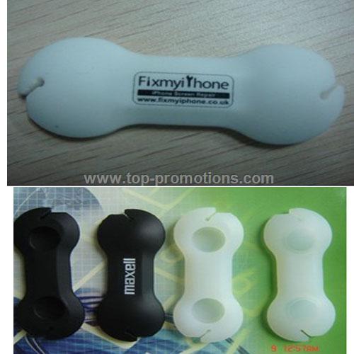 Bone shaped silicone earphone cable winder/bobbin 