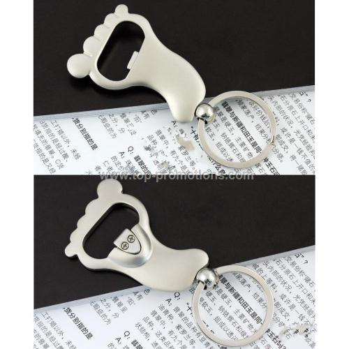 Happy Foot Shaped Bottle Opener Keychain