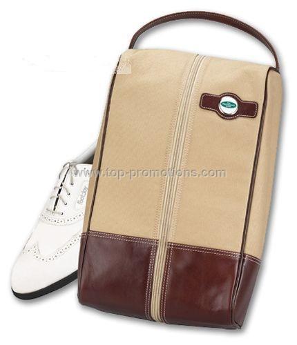 Leather Canvas Shoe Bag