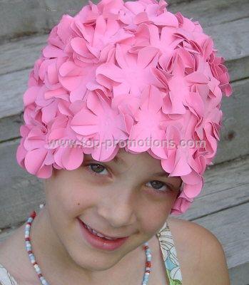 Flower swimming cap