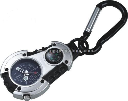 Carabiner watch with compass