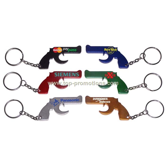 Gun Shape Bottle Opener Keychain