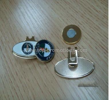 Golf ball marker hat clip divot tool with magnet 