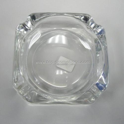 Clear glass ashtray