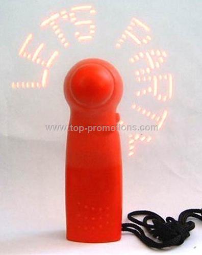 Mini fan with flashing logo