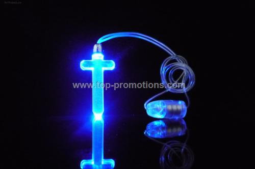 LED flashing cross necklace