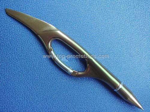 knife carabiner metal ball pen