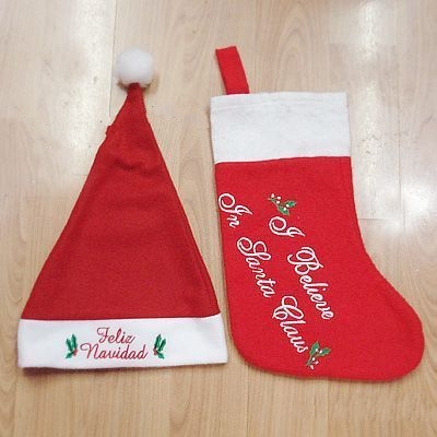 Christmas hat and stocking