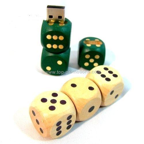 Wooden Dice USB Drive