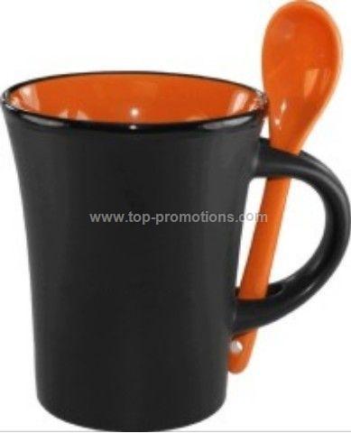 9.5 Oz. Hilo Ceramic Coffee Mug W/Spoon 