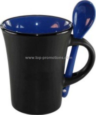 9.5 Oz. Hilo Ceramic Coffee Mug W/Spoon 