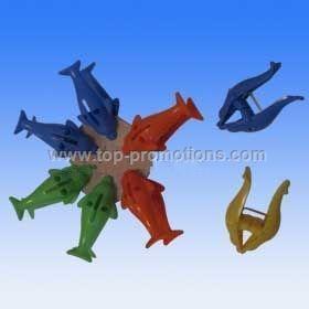 Plastic dolphin clips