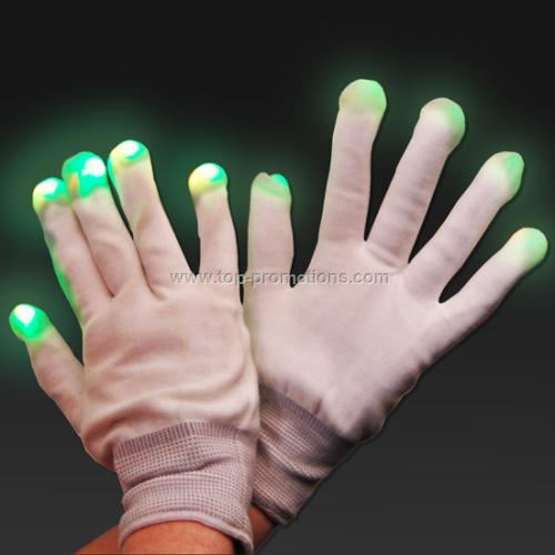 Pair of Light Up LED Gloves Rave Disco Party Hallo