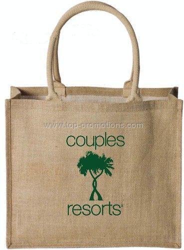 Bermuda Laminated Burlap Jute Tote Bag