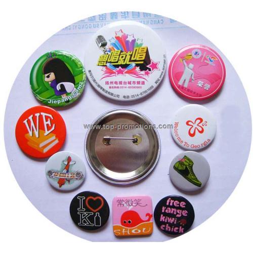 Tinplate Badge pins with metal back