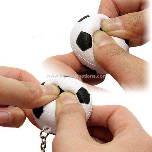 Football squeezie ball keychain