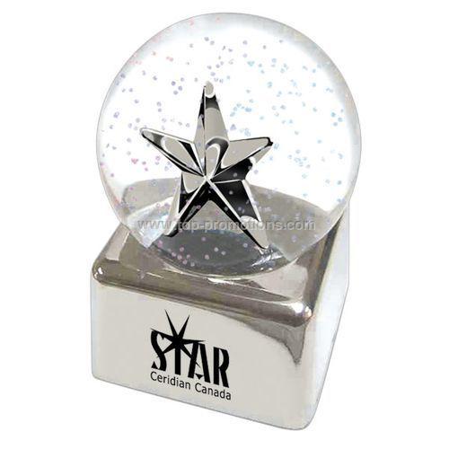 Silver Star Glitter Globe