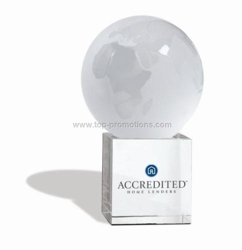 Etched Glass World Globe