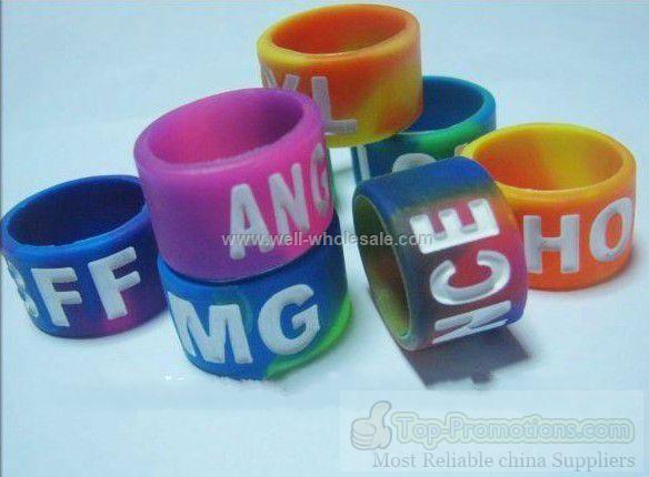 2012 Fashion Silicone Thumb Rings with printed logo