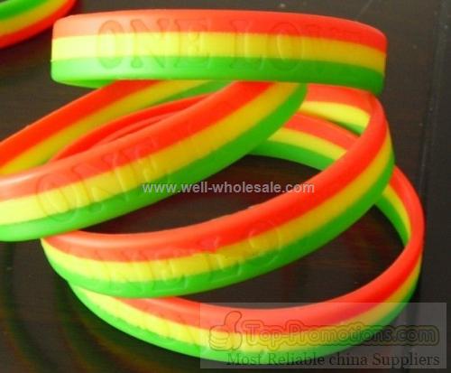 Rainbow silicone bracelets