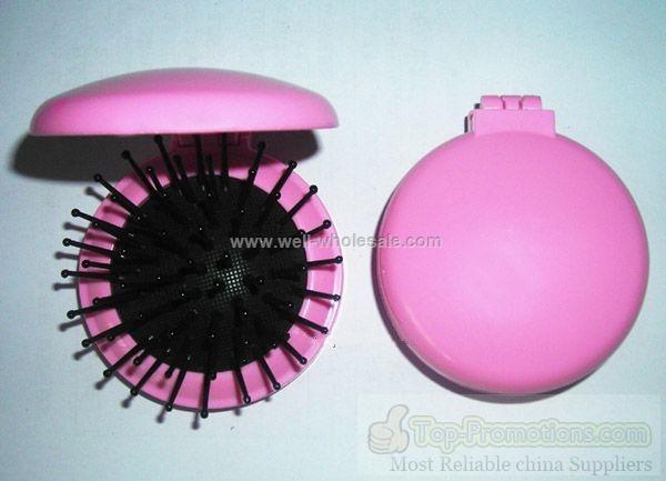 ABS Foldable Hair brush with Mirror
