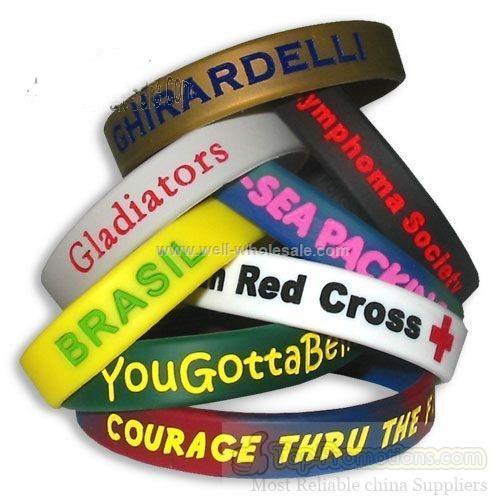 laser engraved Color Filled silicone wristbands