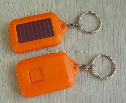 Solar LED Flashlight Keychain