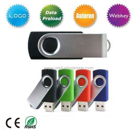 Swivel/twister usb flash drive, plastic and metal usb